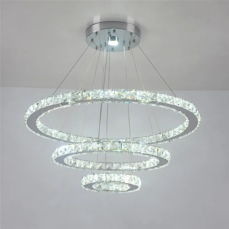 DecorBites™ Crystal LED Pendant Chandelier, Modern Nordic Ceiling Lamp for Living and Dining Room