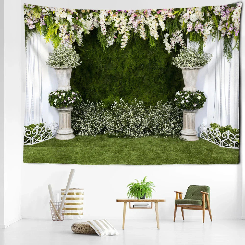 DecorBites™ Garden Landscape Tapestry Wall Hanging Natural Boho Home Decor Scenery Art
