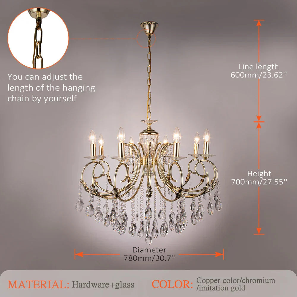 DecorBites™ Crystal Chandelier Gold Chrom Nordic LED Luxury Lighting