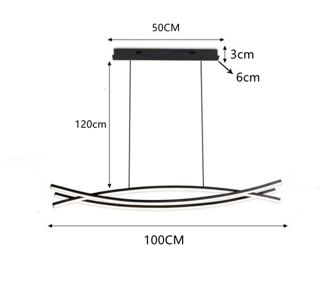 DecorBites™ Aluminum Suspension LED Chandelier for Kitchen Dining Table Island