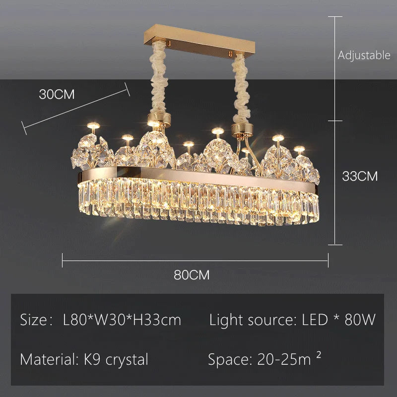 ™ Luxe Crystal Ceiling Chandelier - Elegant Home Decor Hanging Light for Living Room