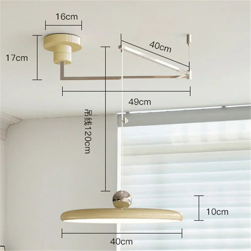 DecorBites™ Cream Iron Art Chandelier LED Pendant Light for Bedroom Living Room
