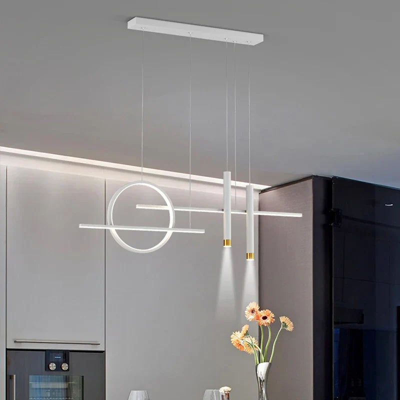 DecorBites™ Black LED Chandelier Pendant Light for Home Dining Kitchen Bar.