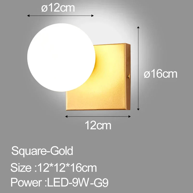 DecorBites™ Glass Ball LED Wall Lamp for Bedroom Living Room Indoor Lighting
