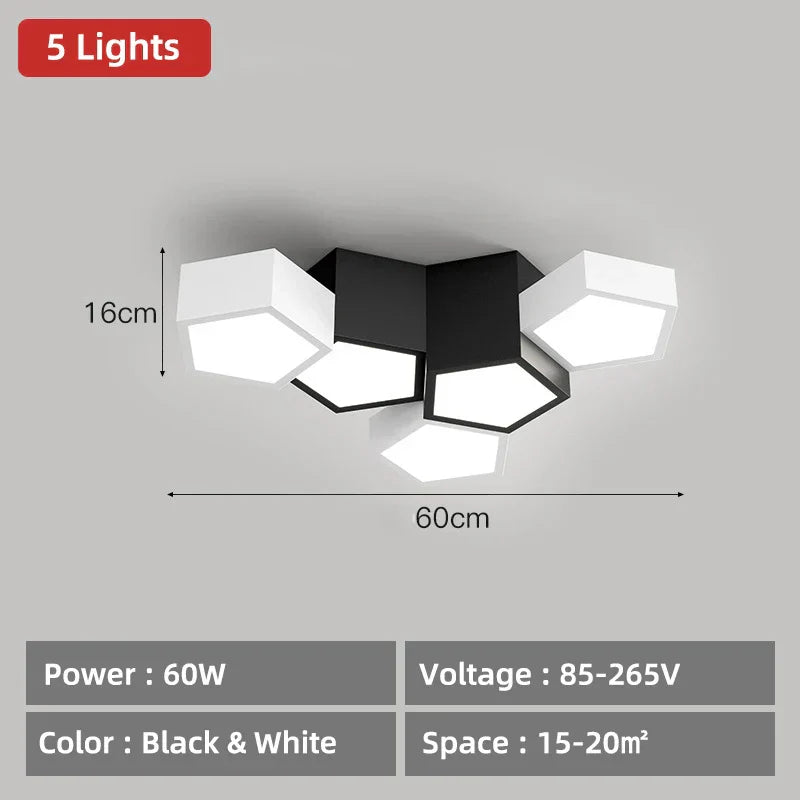 DecorBites™ Geometric Ceiling Lamps: Modern & Creative Lighting Fixtures for Master Bedroom