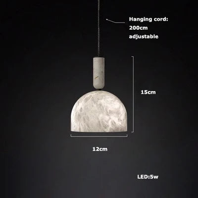 DecorBites™ Alabaster Pendant Lights LED Designer Hanging Lamps For Living Room