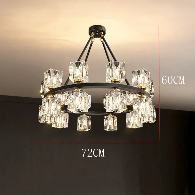 DecorBites™ Crystal Chandelier for Living and Dining Room Lighting