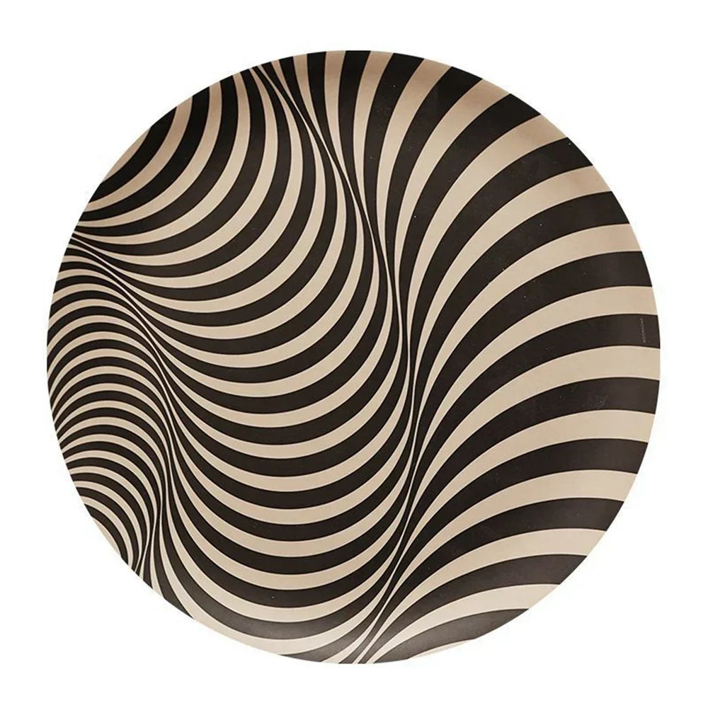 DecorBites™ Korean Style Round Bamboo Fiber Dining Plate for Desserts, Fruits, and Cakes
