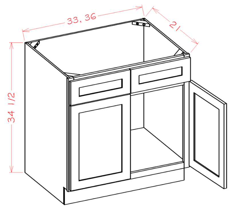 33 Inch White Shaker Single Sink Bathroom Vanity