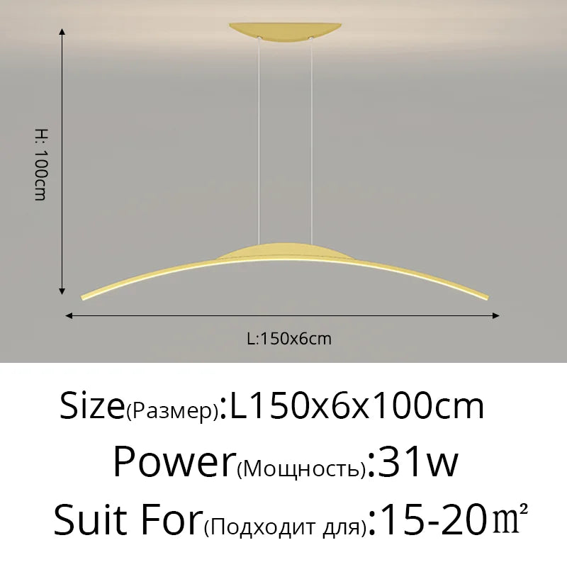 DecorBites™ LED Ceiling Pendant Lamp: Minimalist Chandelier, Height Adjustable, Home Decor Solution
