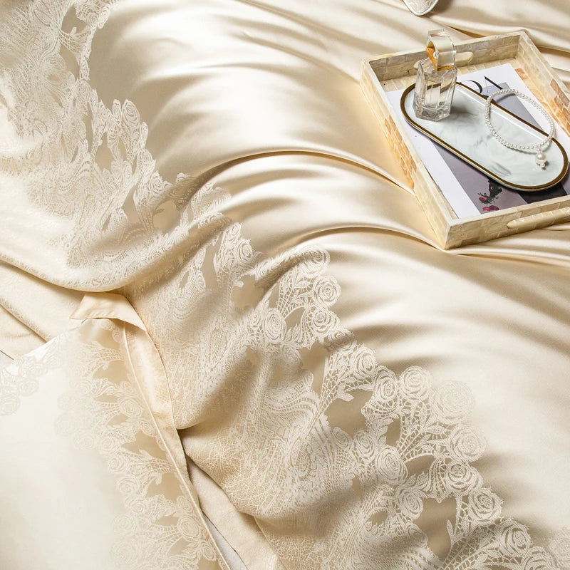 DecorBites™ Jacquard Egyptian Cotton Bedding Set for Queen King Linens