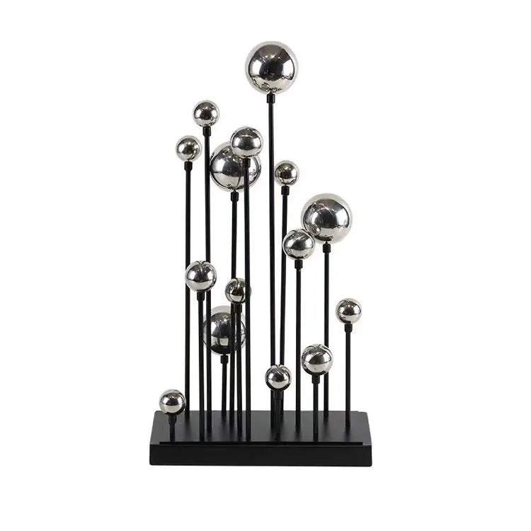 DecorBites™ Geometric Golden Ball Sculpture: Metal Handicrafts Home Decor Ornament