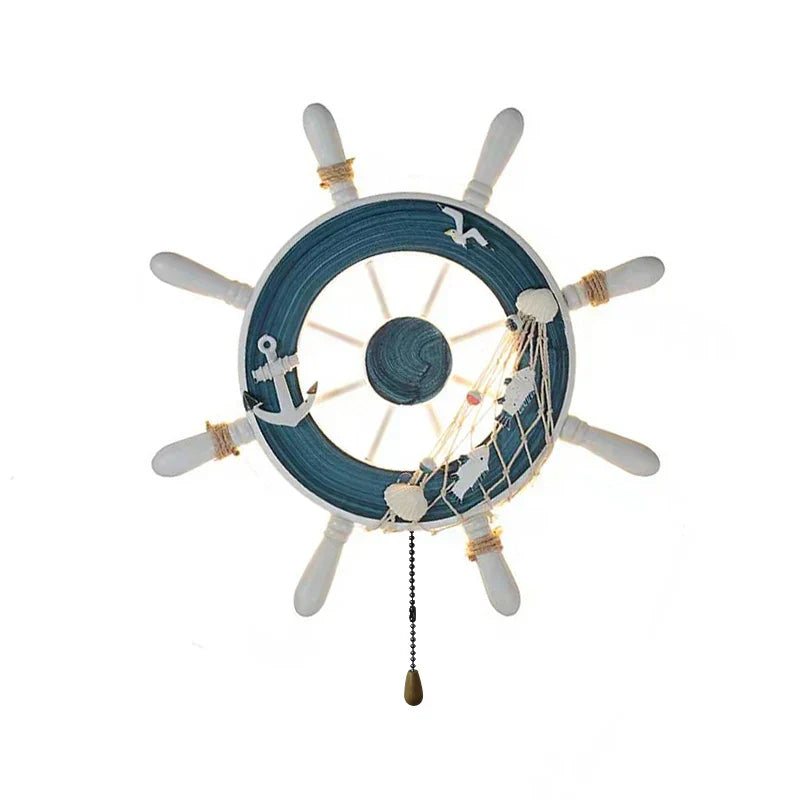 ™ Kids LED Ship Rudder Wall Light - Mediterranean Decor Ocean Theme