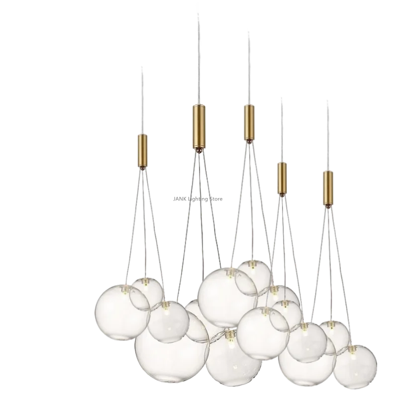 DecorBites™ Glass Ball Chandelier - Nordic Modern Designer LED Pendant Lights for Home Decor