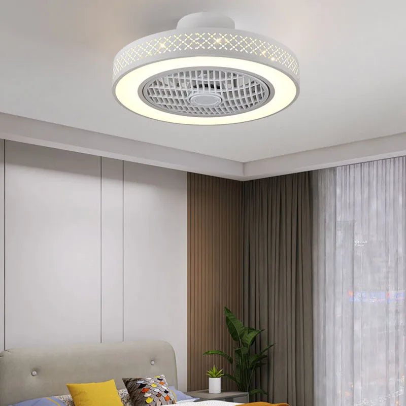 DecorBites™ Bedroom LED Ceiling Fan Light with Remote Control - Small, Modern Chandelier