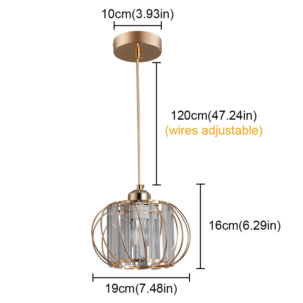 DecorBites™ Crystal Chandelier Lantern Pendant Light Fixture for Modern Home Décor
