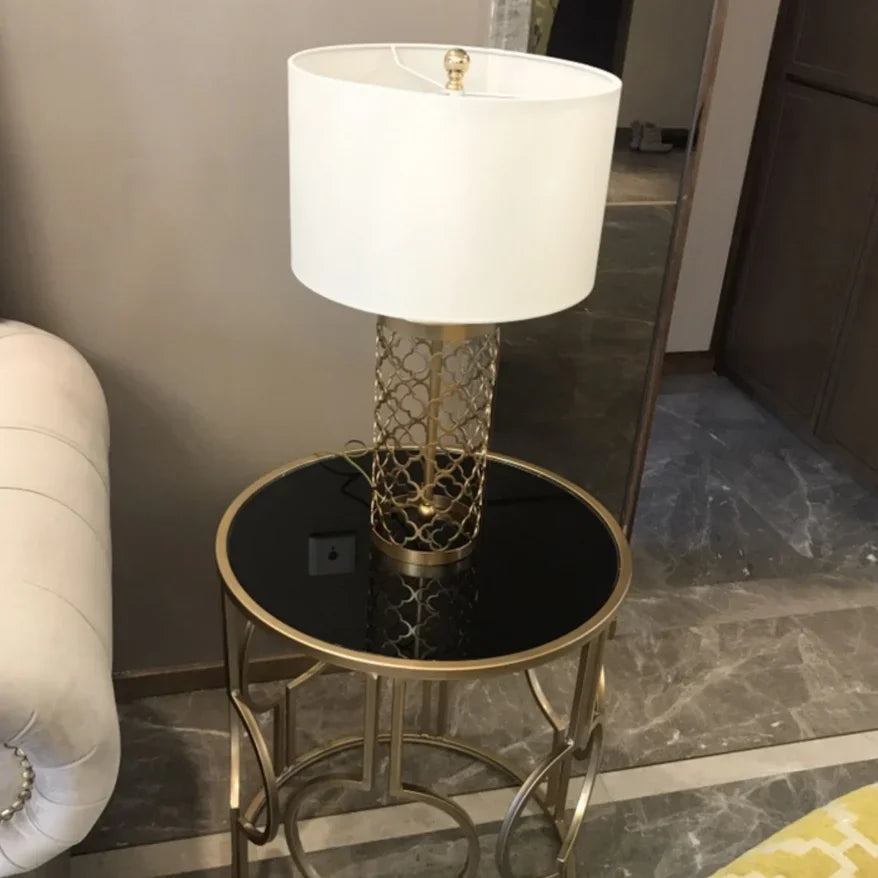 DecorBites™ Gold Bird Cage Iron Desk Lamp: Minimalist European Iron Art Grid Table Light