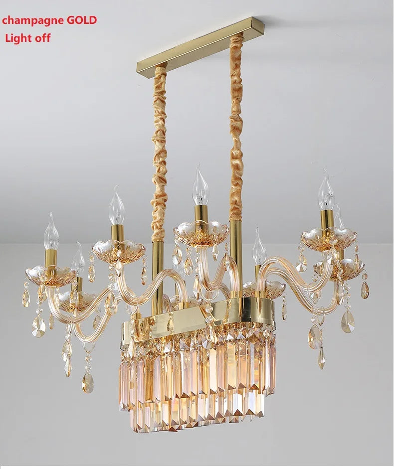 DecorBites™ Crystal Chandelier Pendant Light for Dining Room - Gold/Silver/Cognac/Smoky Gray - Indoor Décor