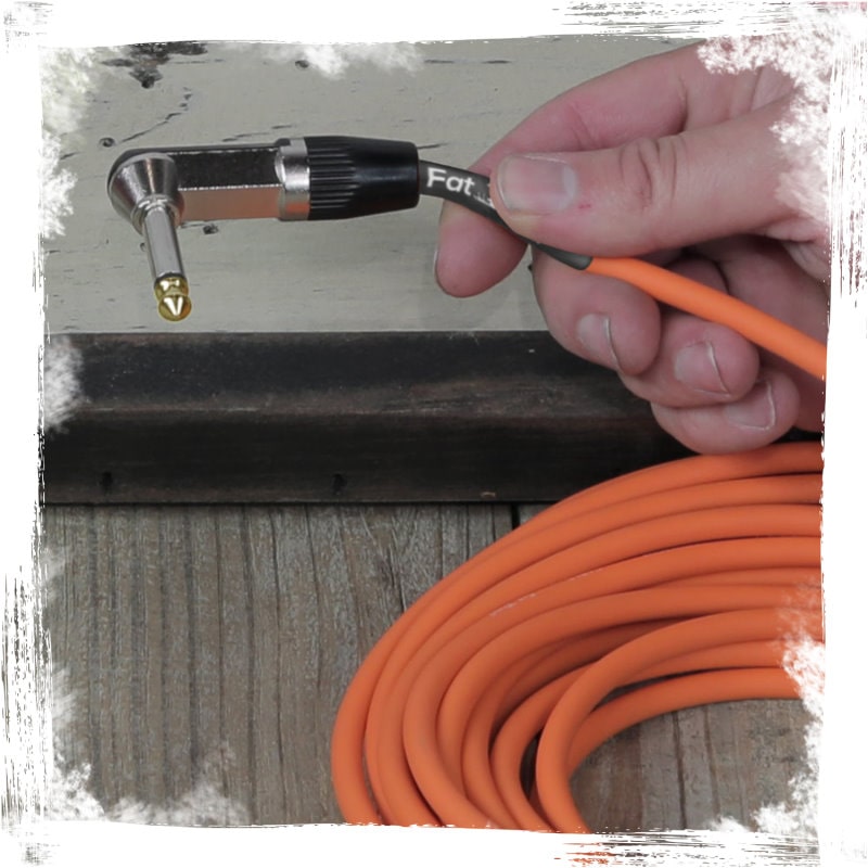 Right-Angled Guitar Cables (8-Pack) by FAT TOAD - 20FT 1/4-Inch Straight-End 24 GA Wires for Electric Guitar, Bass, Pedal, Keyboard, Speaker Amplifier & Audio Studio Recording