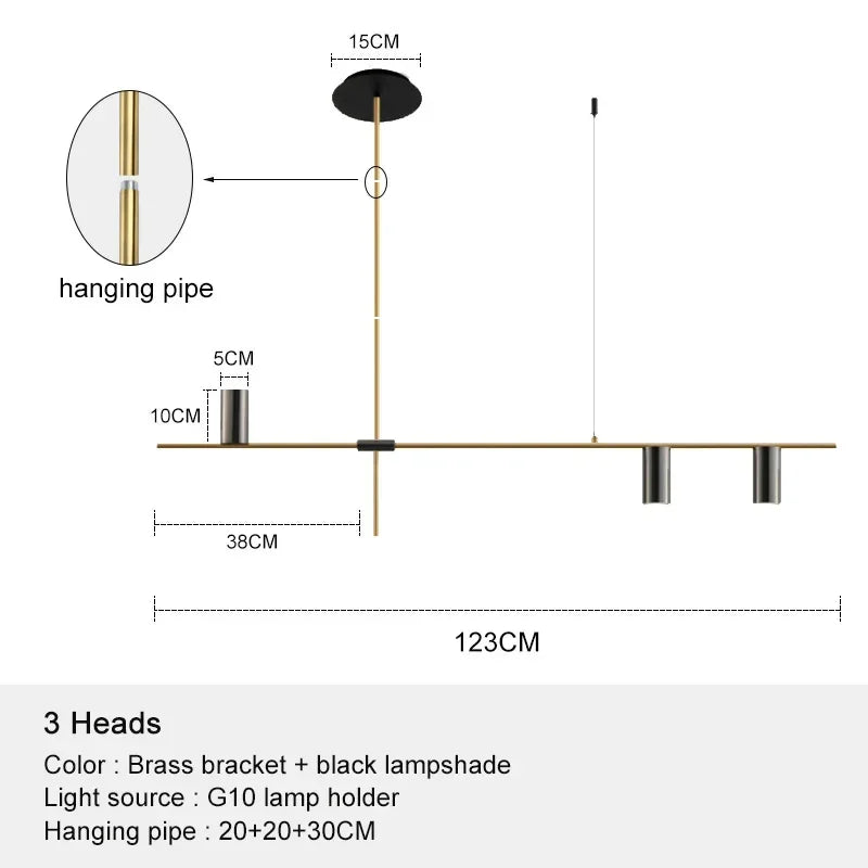 DecorBites™ Black Chandelier Pendant Lights for Dining Table, Kitchen, Living Room