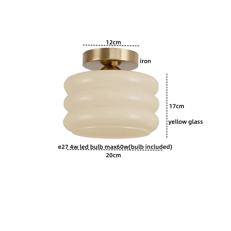 DecorBites™ Creamy Glass Iron LED Ceiling Light - Modern Indoor Lighting Fixtures
