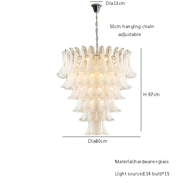 DecorBites™ French White Glass Pendant Lights: Luxury LED Hanging Lamps for Living & Dining Rooms