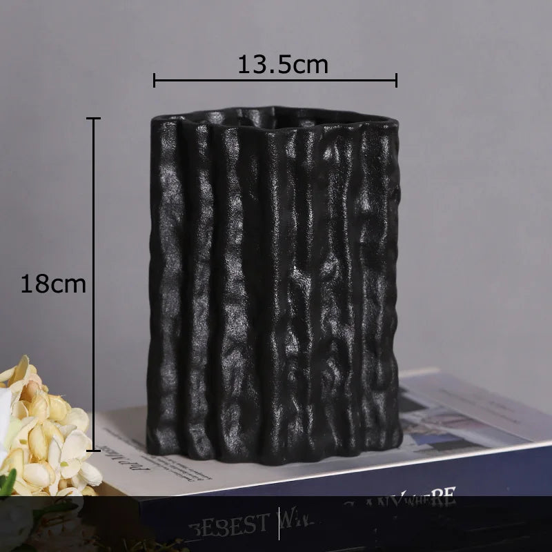 DecorBites™ Glacial Ceramic Vase: Hydroponic Flower Pots, Desk Decoration, Room Aesthetic Decor
