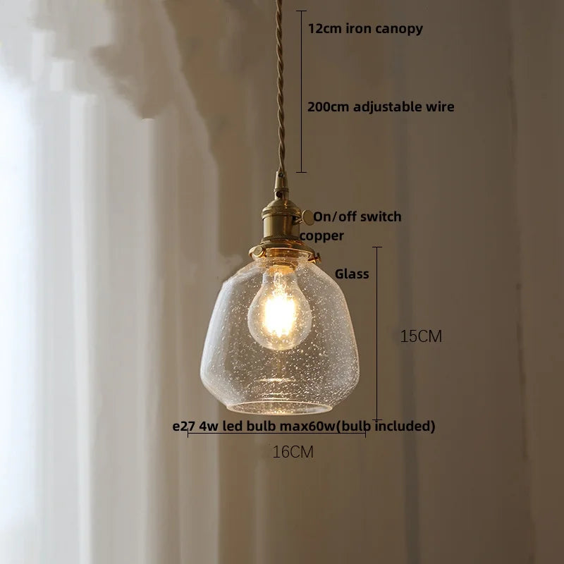 DecorBites™ Glass Globe LED Pendant Light - Adjustable Modern Nordic Hanging Fixture