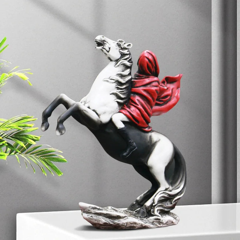 DecorBites™ Banksy Red Knight Statue: Modern Street Art Decor for Home & Office