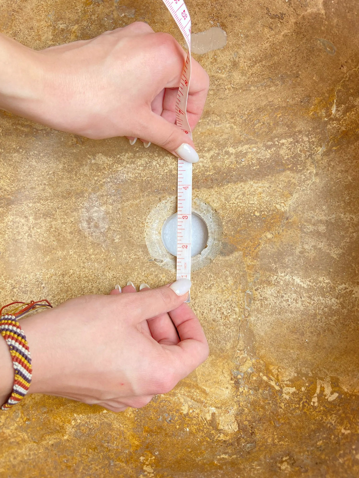 Valencia Travertine Vessel Bathroom Sink 16 Inch Round Honed Sand Blasted