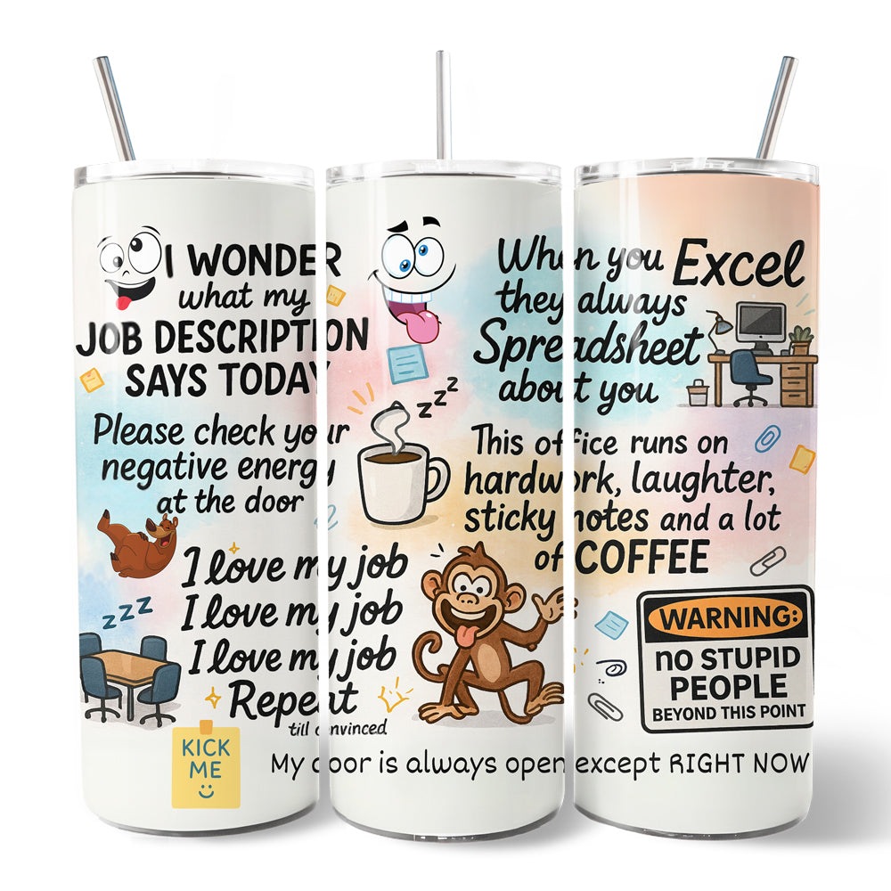 Sarcastic Coworker 20oz Personalized Tumbler With Lid and Stainless Steel Straw, Funny Office Quotes Gift Cup
