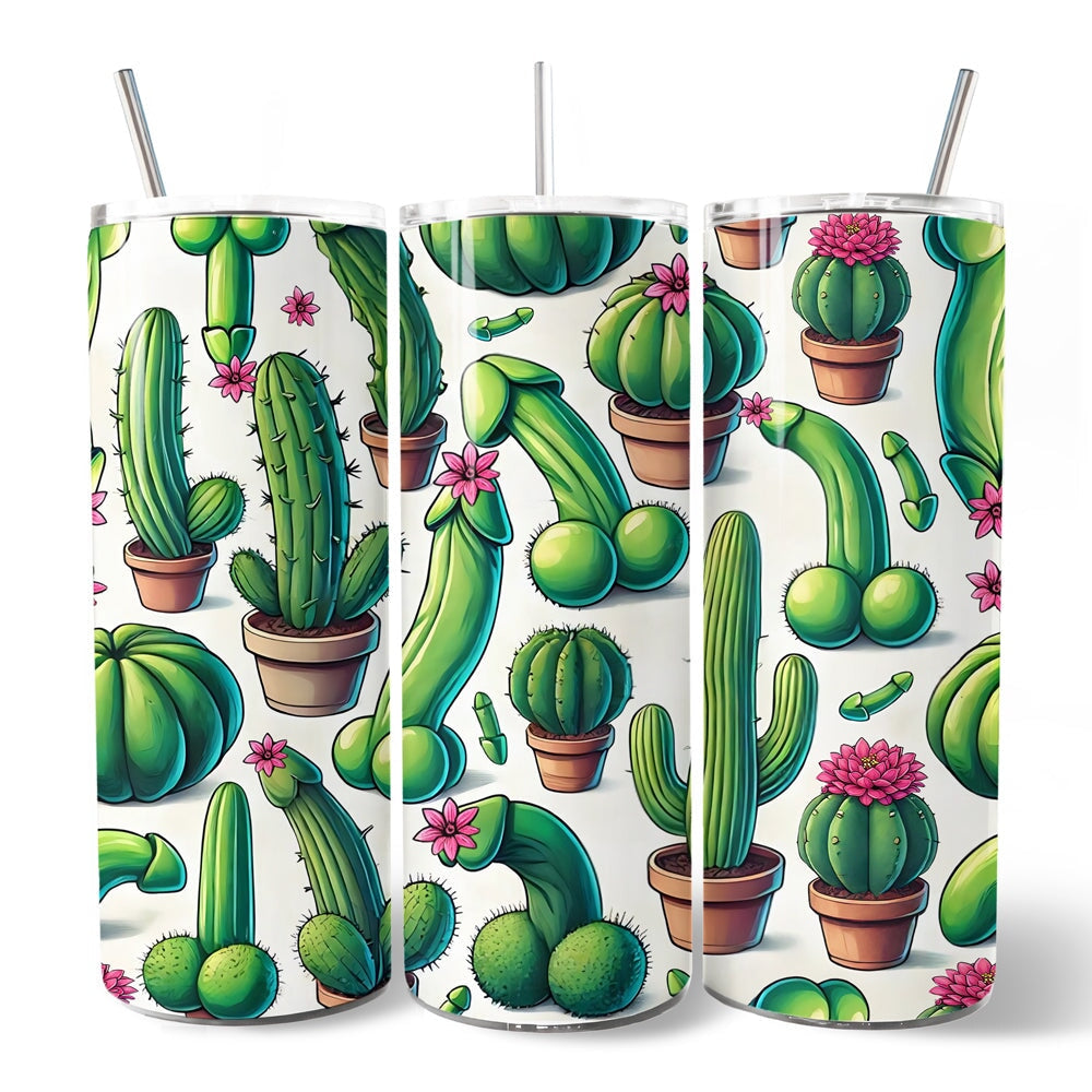 Valentine Adult Humor 20oz Personalized Tumbler With Lid and Stainless Steel Straw, Funny Cactus Gift Cup