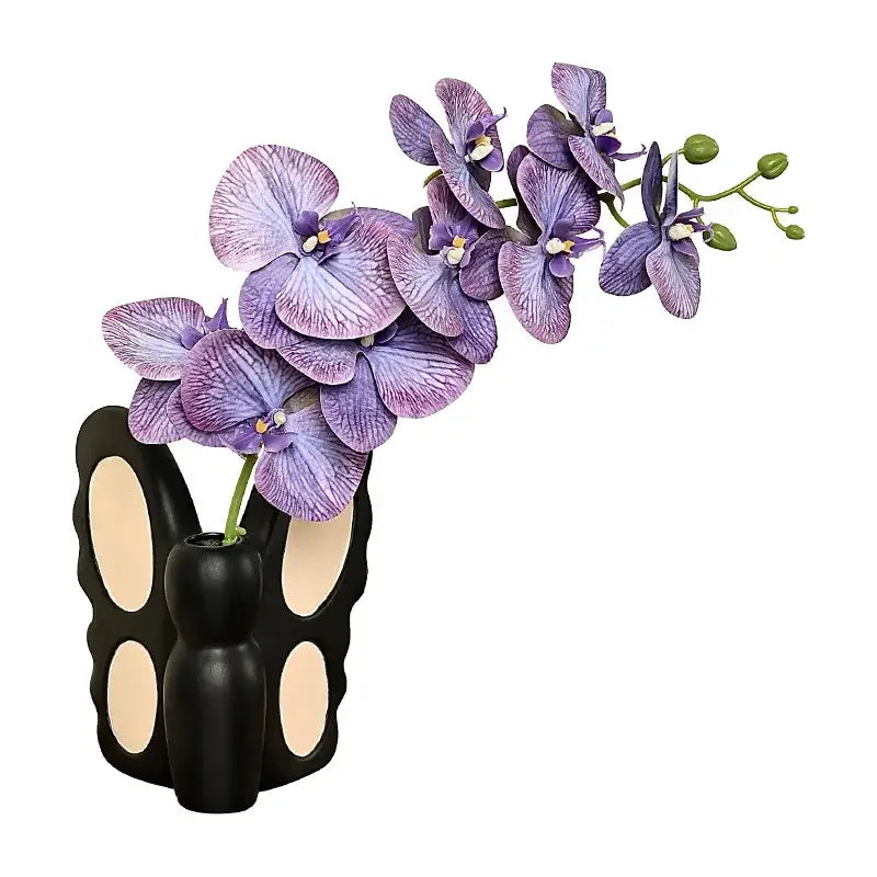 Abstract black butterfly ceramic vase living room bunny decor