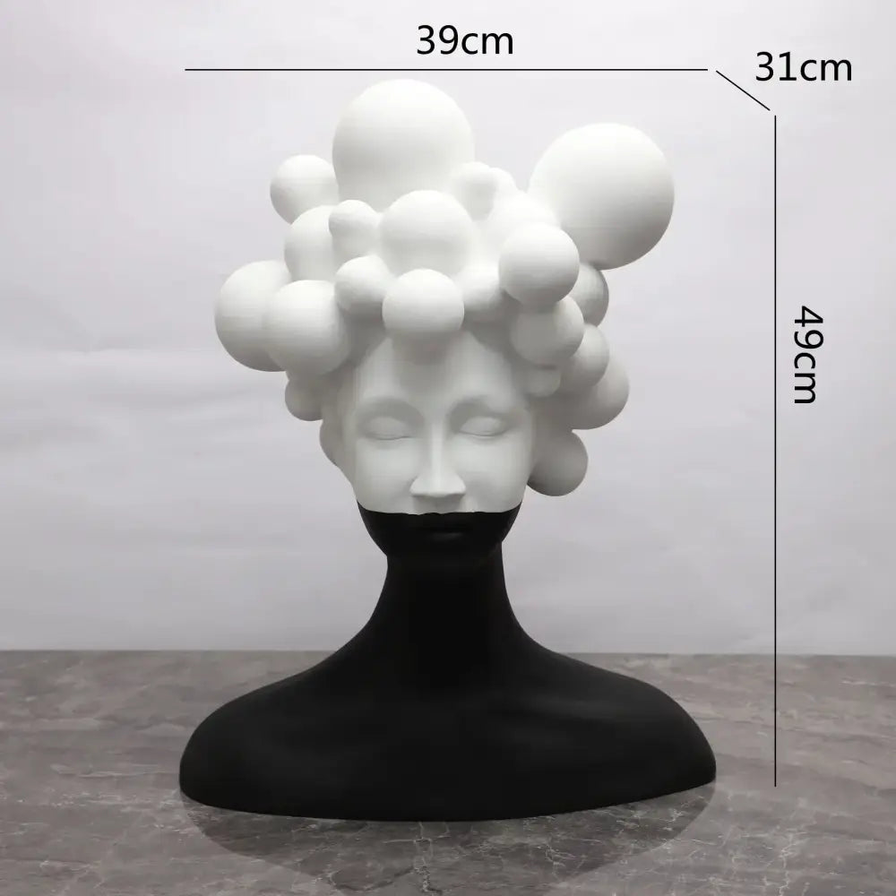 Abstract black & white woman figurine resin sculpture living room decor