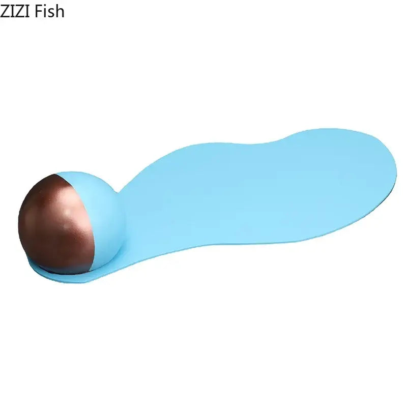 Abstract blue liquid ornaments desk sculpture for living room