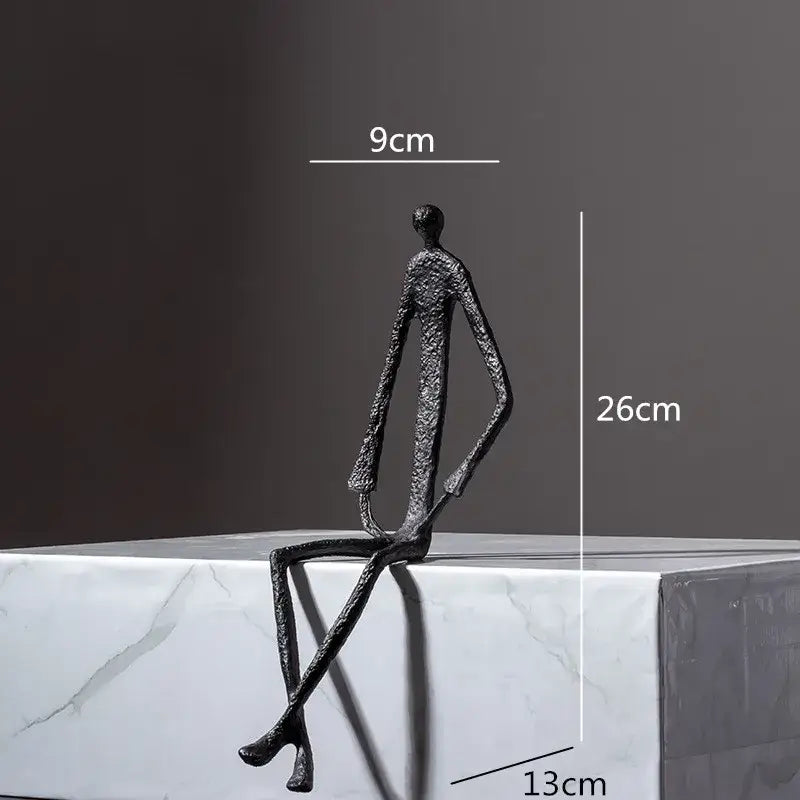Abstract bronze metal human sculpture set living room decor