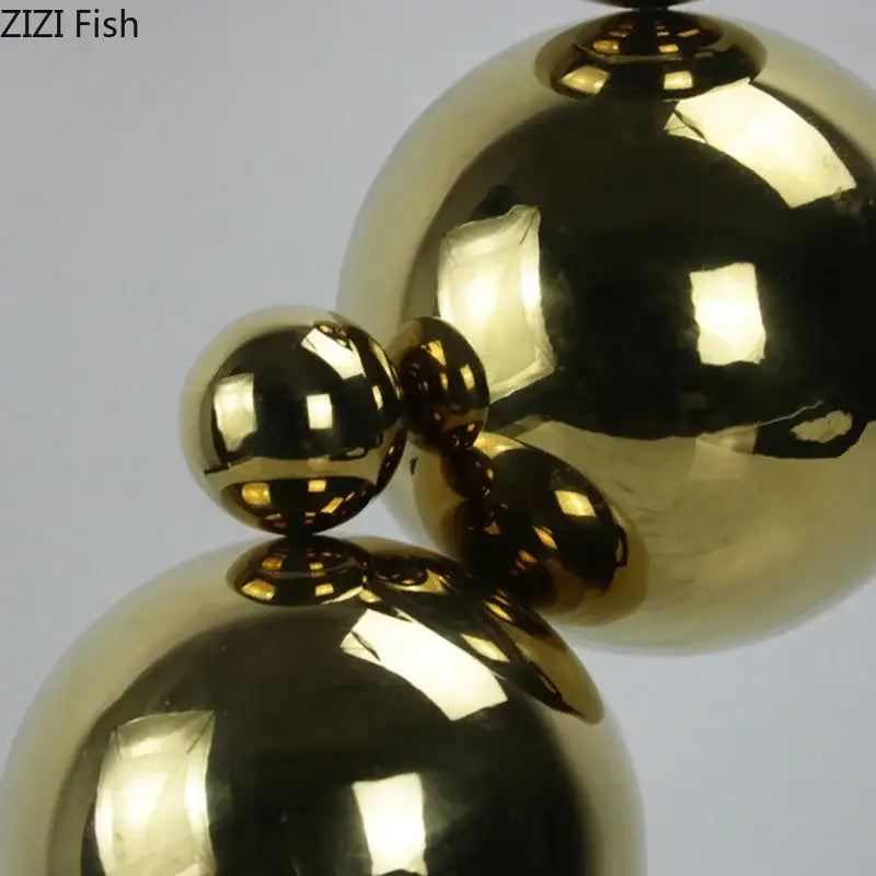 Abstract golden balls geometric metal sculpture living room decor