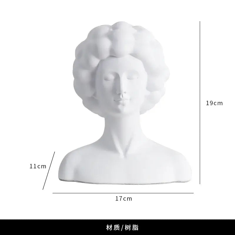 Abstract portrait resin figure black & white living room decor