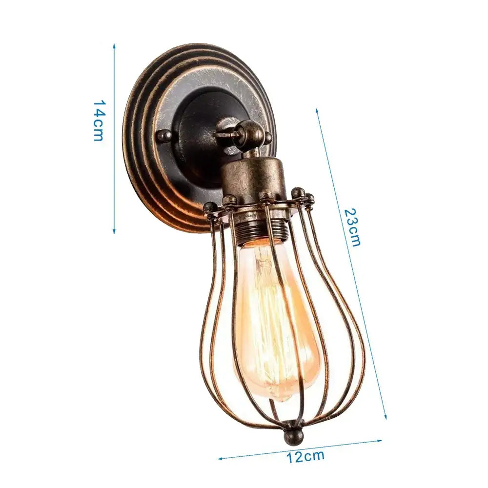 Adjustable industrial wall light in bronze for bedroom and hallway