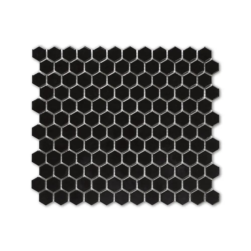Alpine Glo Black Penny Hexagon Mosaic