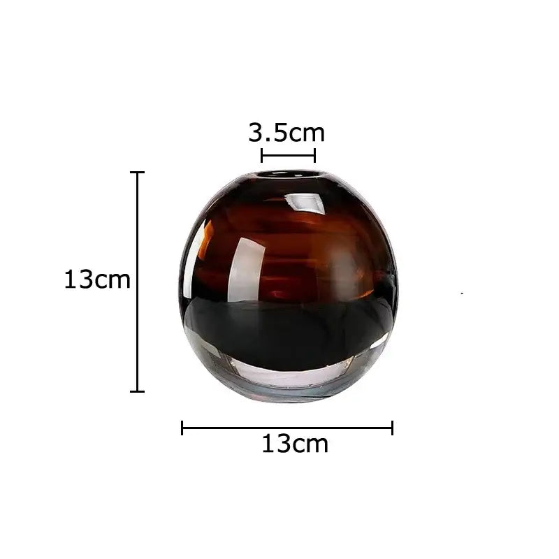 Amber delicate glass vase set for living room floral decor