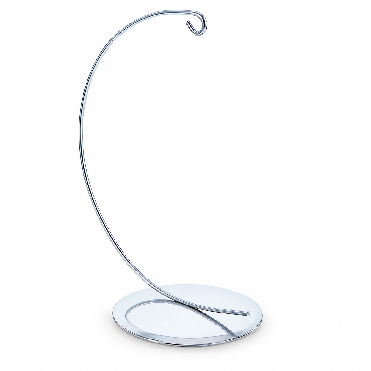 Solid Round Base Silver Metal Ornament Display Stand 7.8 Inches (Poland)