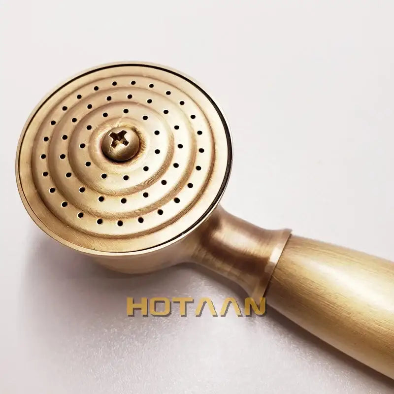 Antique brass handheld shower head bathroom circular spray face