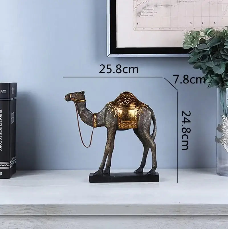 Antique bronze and gold camel dromedary indian style sculpture living room decor