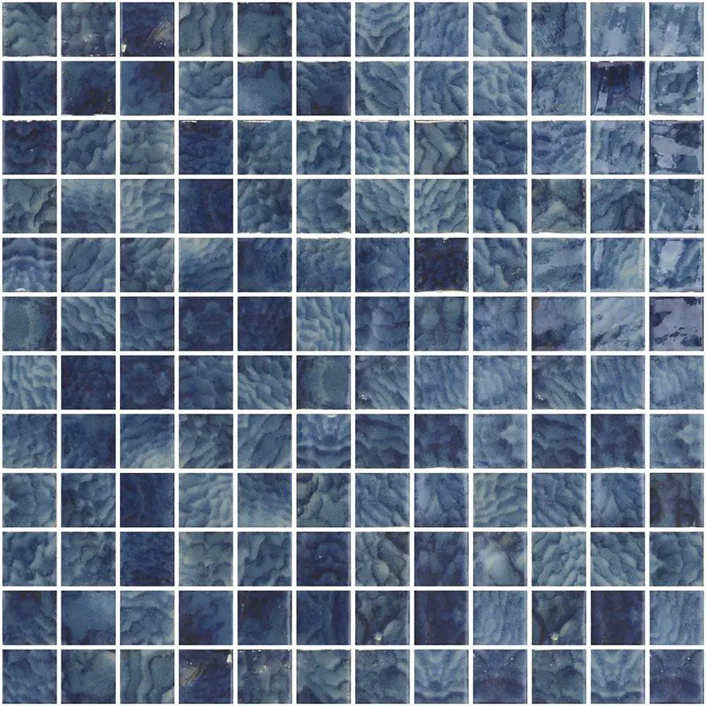 Arrecife Blue Glossy 1x1 Glass Mosaics 12x18