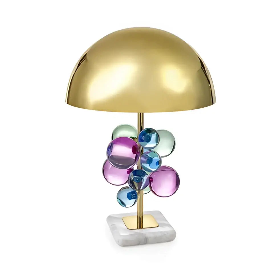 Art deco gold and crystal bubble led desk lamp bedroom marble base
