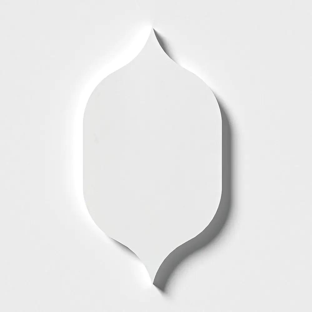 Alpina White Honed Gothic Arabesque Waterjet Marble Tiles 4 7/8x8 13/16