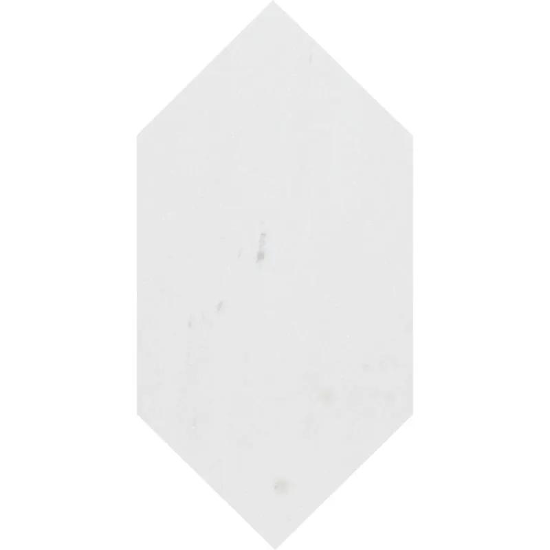 Alpina White Honed Large Picket Waterjet Marble Tiles 6x12