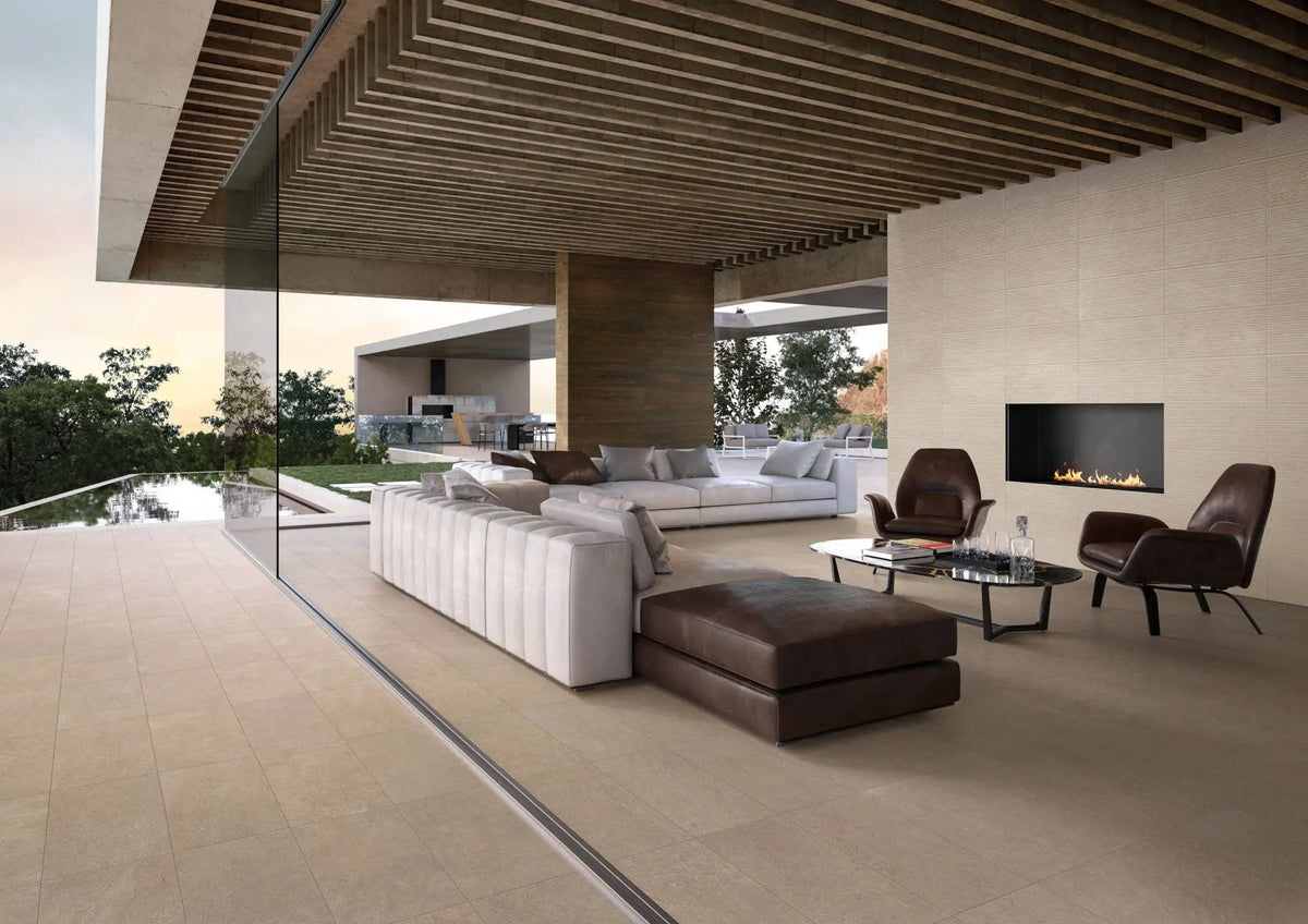 Veneer World Atelier Infinity Wave Desert Stone Look Porcelain Tiles 12x24