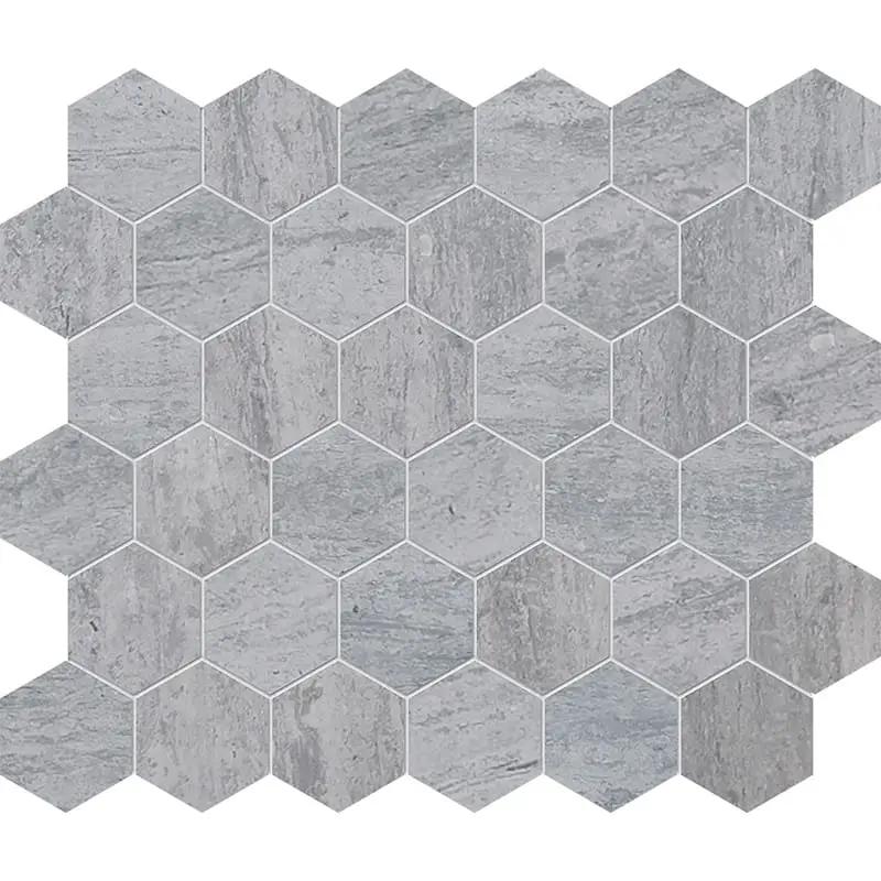 Athens Grey Dark Honed Hexagon 2 Marble Mosaics 12x12